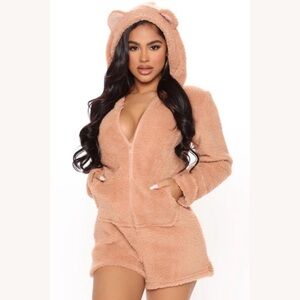 Fashion Nova teddy bear onesie
